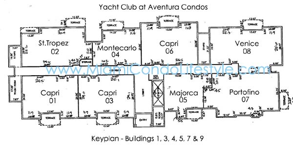 Keyplan 1 for Yacht Club at Aventura