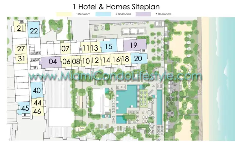 1 Hotel Homes Condos - Keyplan