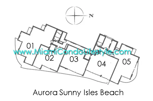 Aurora Sunny Isles Beach Condos - Keyplan