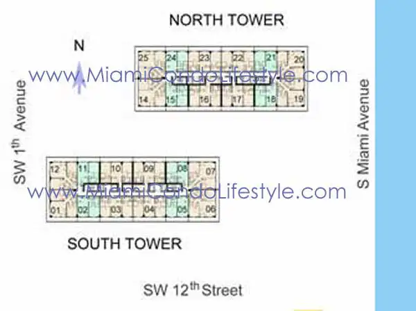 Axis on Brickell Condos - Keyplan