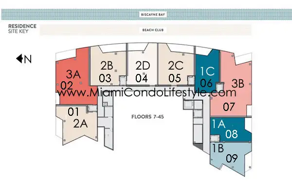 Biscayne Beach Condos - Keyplan