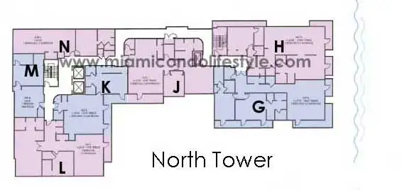 Caribbean Condos North Tower Keyplan