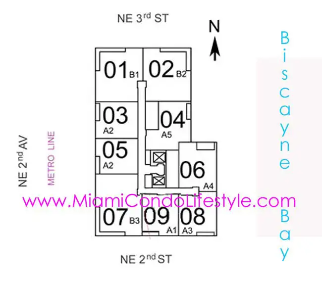 Loft Downtown Miami Condos - Keyplan