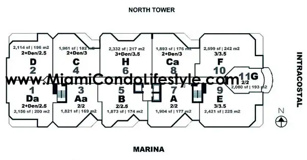 Marina Palms Condos - Keyplan