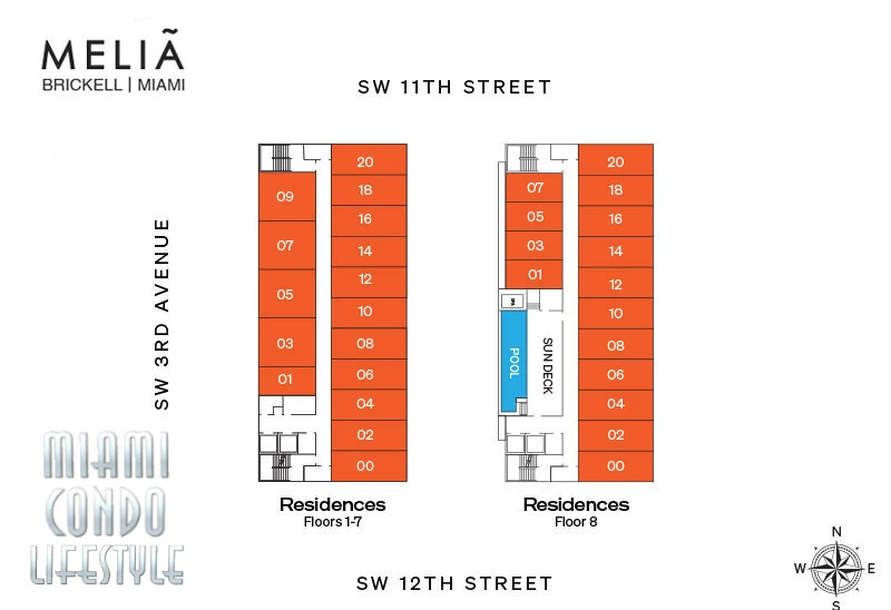 Keyplan 1 for Melia Miami Brickell