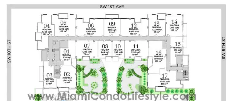 NINE Brickell Condos - Keyplan