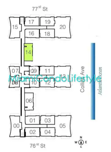 Ocean Blue Miami Beach Condos - Keyplan