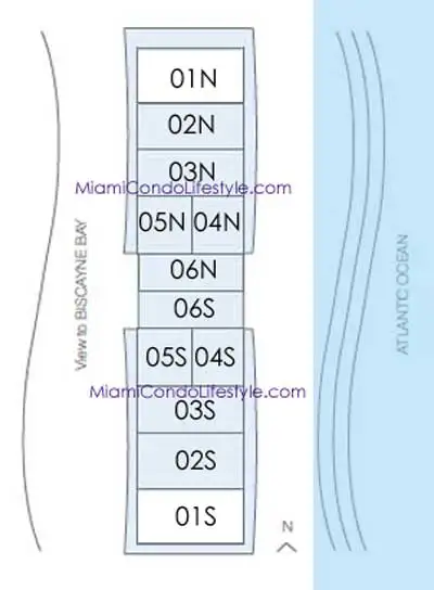 Oceana Key Biscayne Condos - Keyplan
