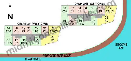 One Miami Condos - Keyplan