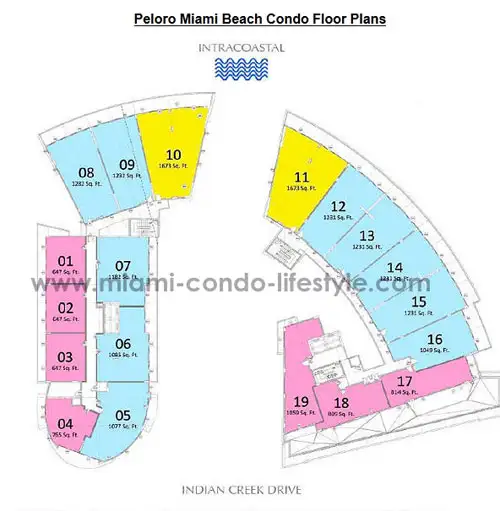 Peloro Miami Beach Condos - Keyplan