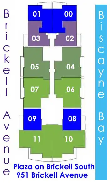 Plaza on Brickell Condos Keyplan