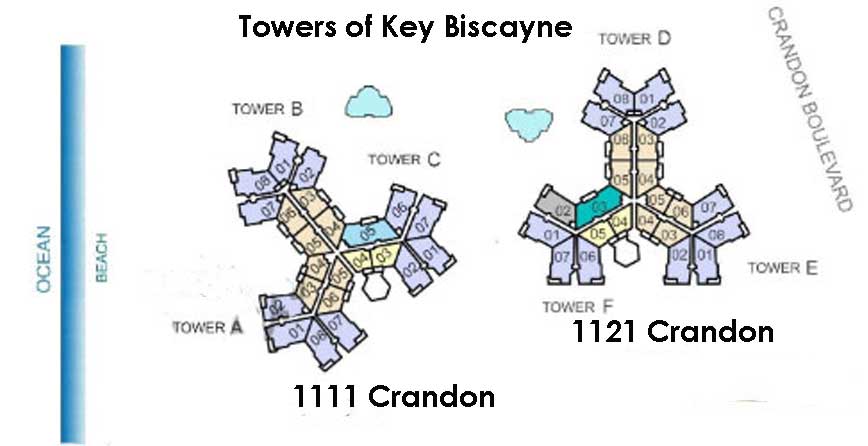 Keyplan 1 for Towers of Key Biscayne