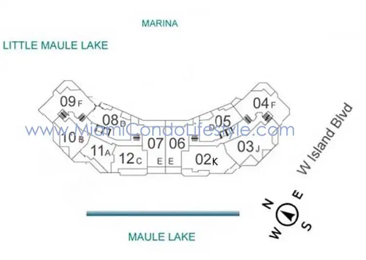 Williams Island 1000 Condos - Keyplan