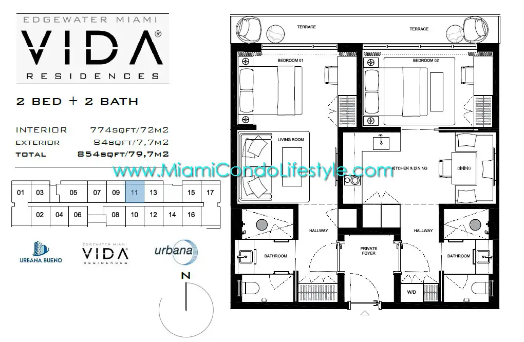 VIDA Residences Floorplan 774